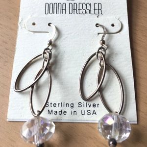 DONNA DRESSLER CRYSTAL DROP EARRINGS STERLING SILV